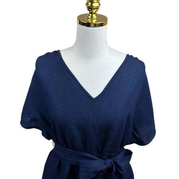 🌊 Tommy Bahama – St. Lucia Linen Blend Split Sleeve Dress – Blue – Size M 🌊 - Picture 2 of 9